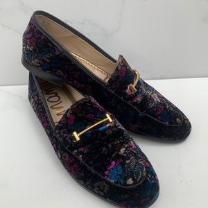 Sam Edelman black floral velvet Lior Loafer flats